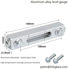 Cargar imagen en el visor de la galería, Indicador de nivel resistente a altas temperaturas y altas presiones con cuerpo de aleación de aluminio.
